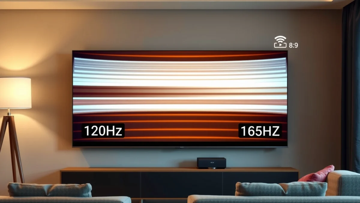 Comparison of 120Hz and 165Hz TVs highlighting key differences and features.