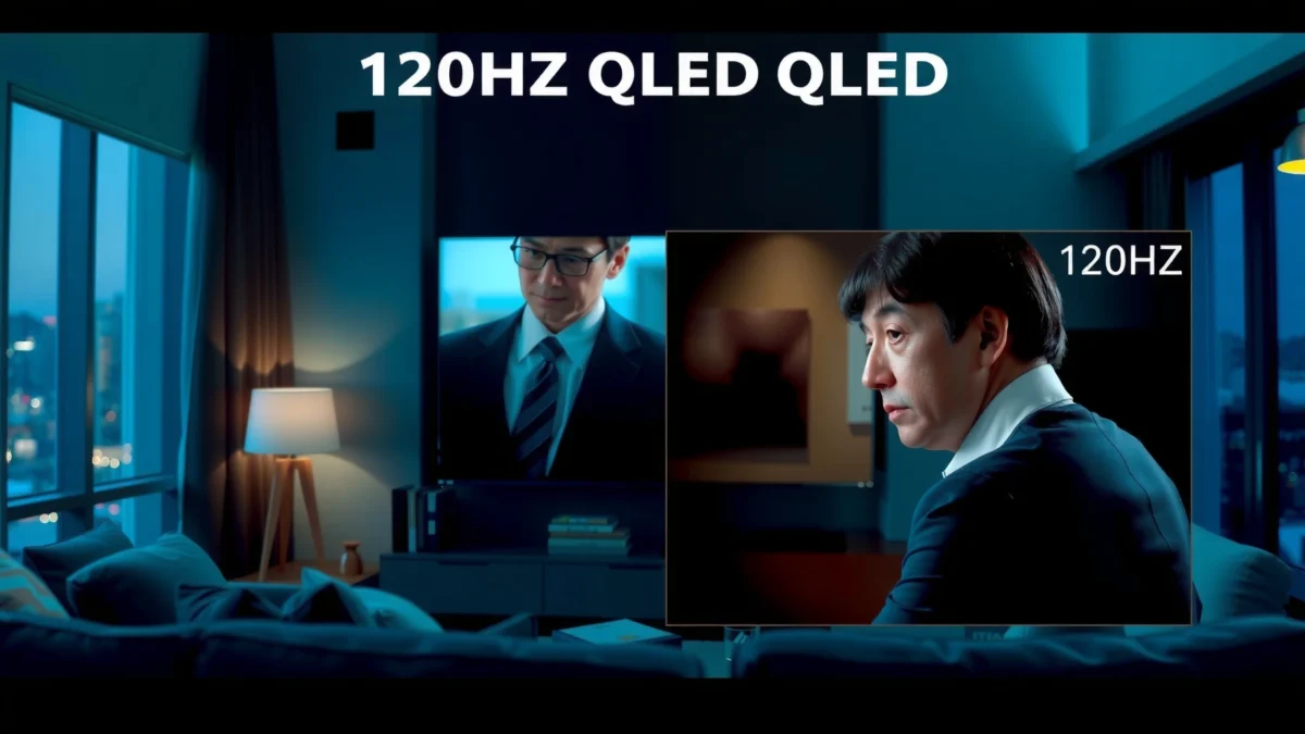 Comparison of 120Hz QLED and 60Hz QLED TVs highlighting key differences in viewing experience