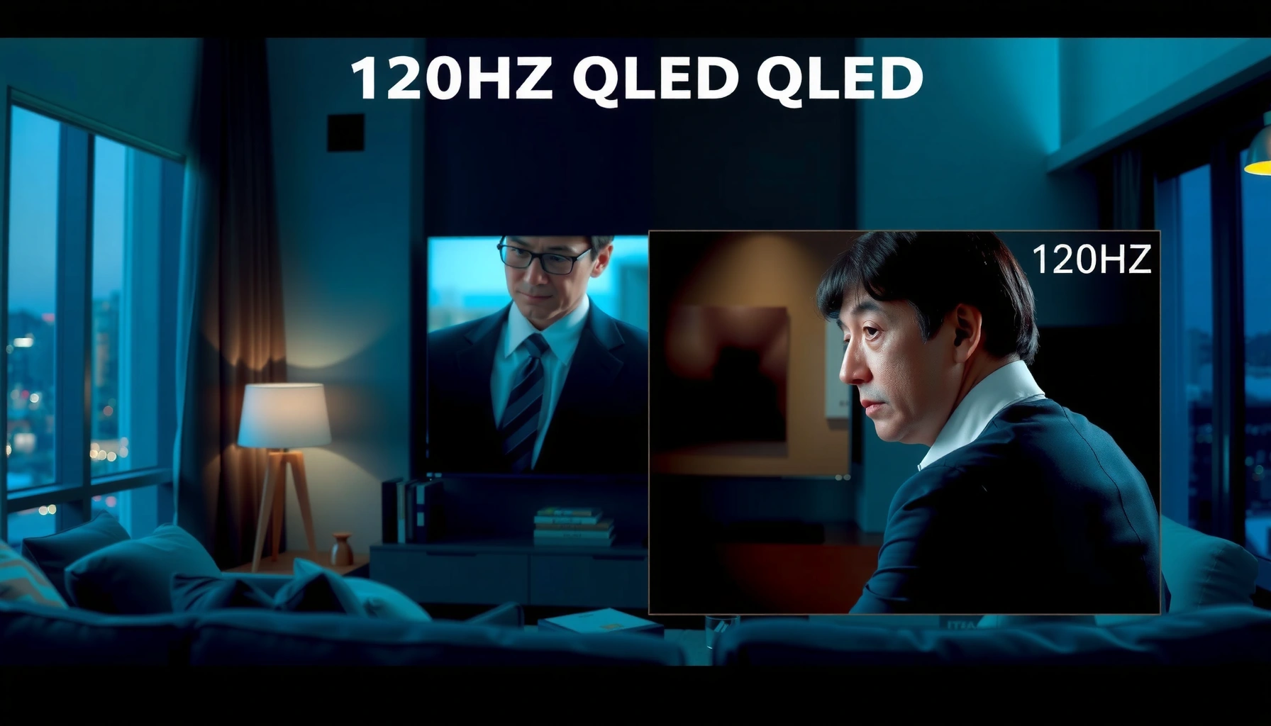 Comparison of 120Hz QLED and 60Hz QLED TVs highlighting key differences in viewing experience