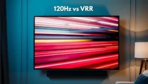 Comparison of 120Hz and VRR TVs showcasing smoother picture quality differences.
