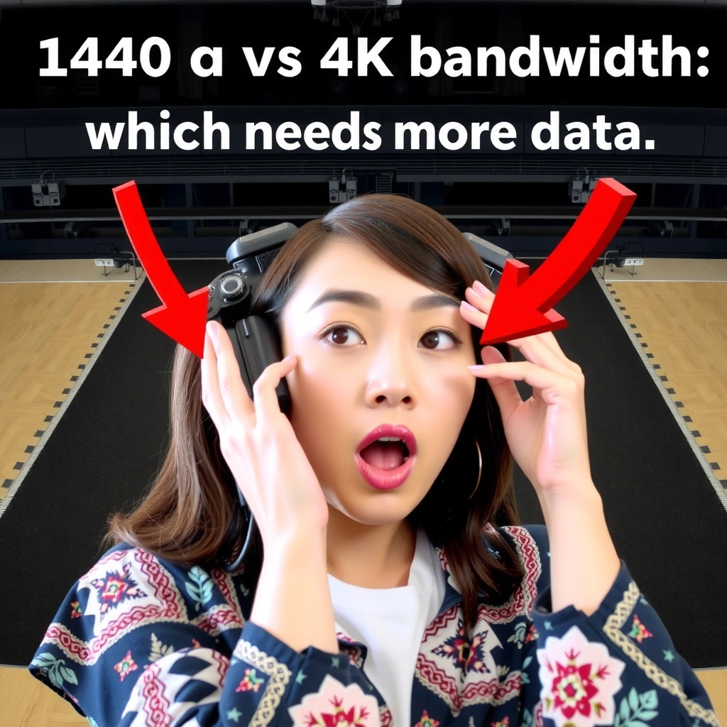 Comparison of 1440p and 4K bandwidth requirements for streaming in Mbps.