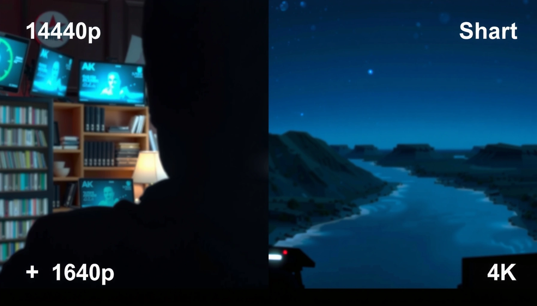 Comparison of 1440p and 4K image quality showcasing sharpness differences.
