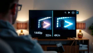 Comparison of 1440p and 4K resolution at 32 inches for movie viewing.