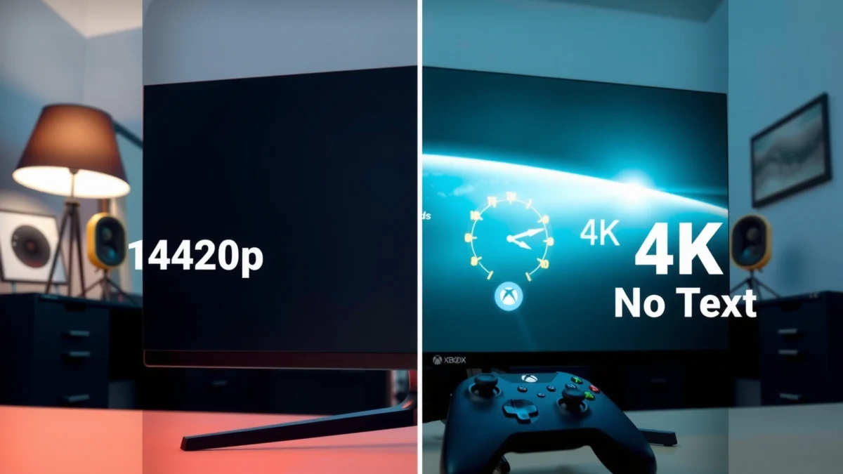 Comparison of 1440p and 4K resolutions for Xbox gaming visuals