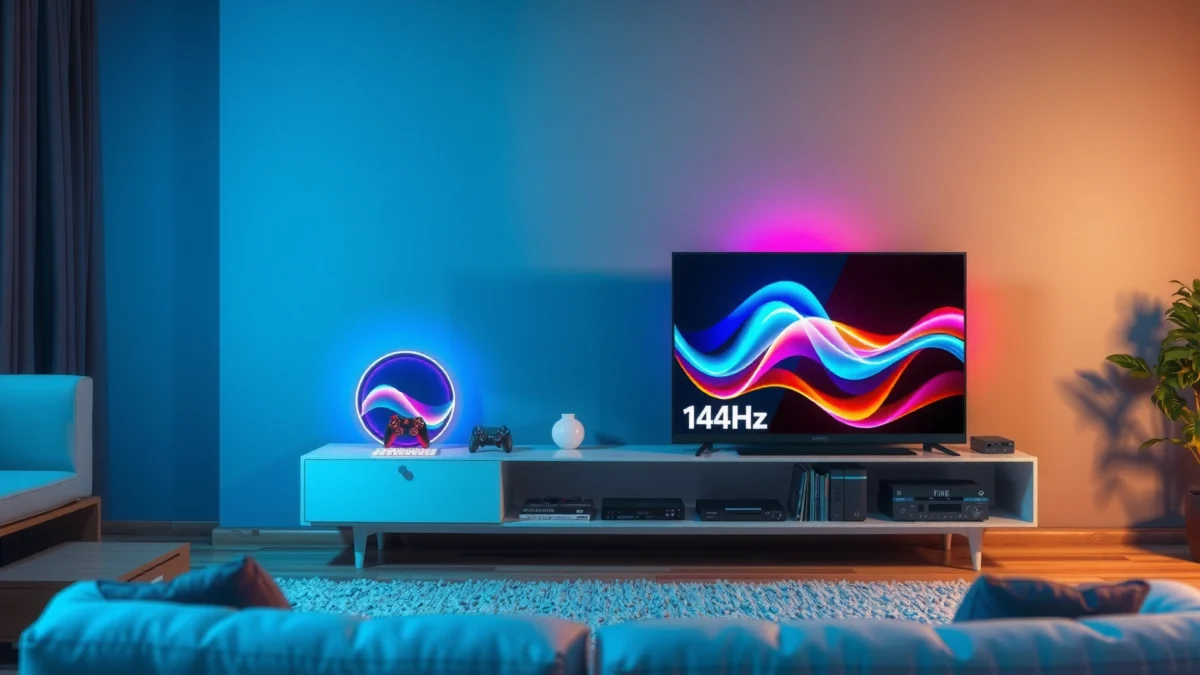 Comparison of a 144Hz TV and a 144Hz monitor for gaming and viewing experiences.