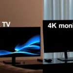 Side-by-side comparison of a 4K TV and a 4K monitor for choosing the best display.
