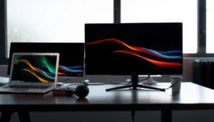 Comparison of 4K and 5K external monitors for resolution choice in technology.