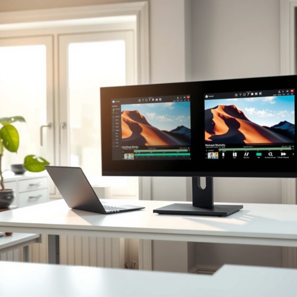 Comparison of 4K and 5K resolutions showing pixel density differences for video editing monitors.