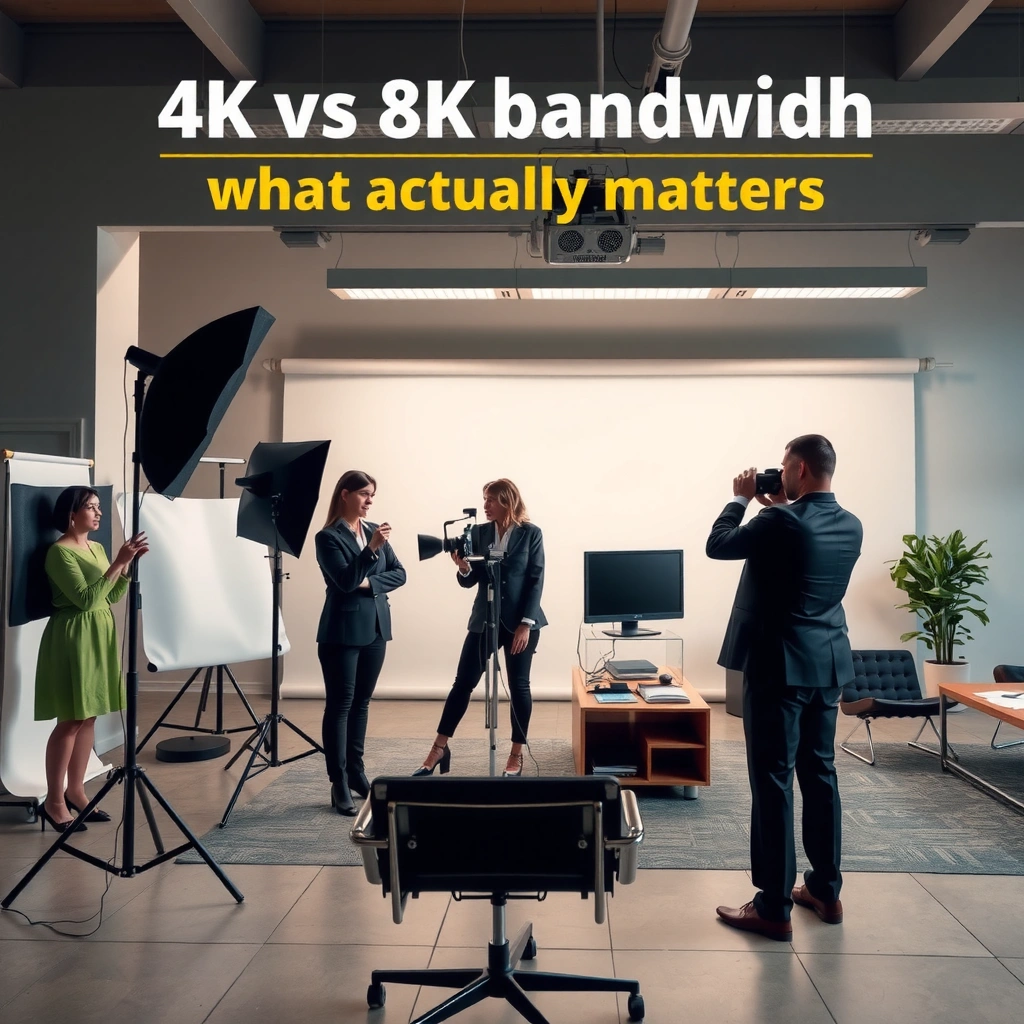 A visual comparison of 4K and 8K bandwidth requirements for streaming content.