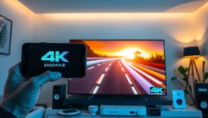 Comparison of 4K and 8K bandwidth requirements for streaming content.