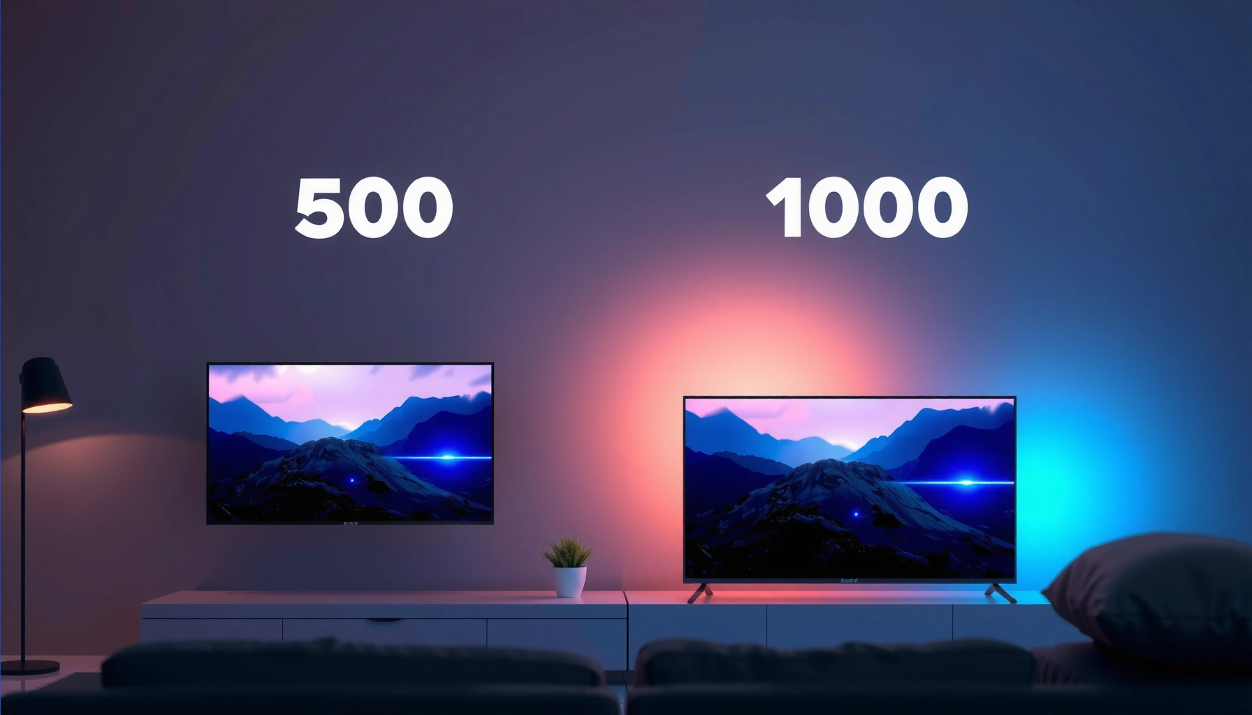 Comparison of $500 Smart TV and $1000 Smart TV showcasing features and value.