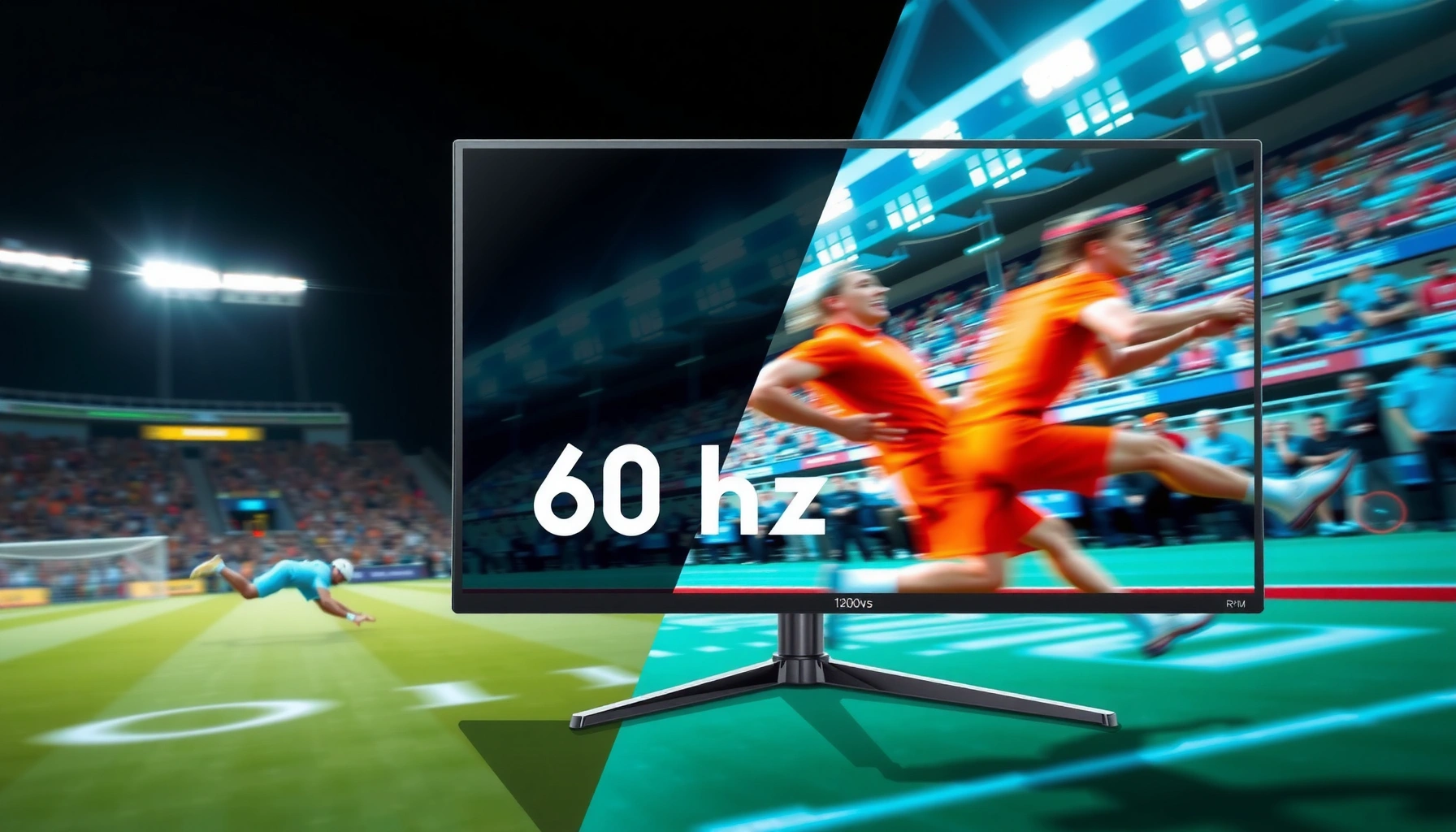 Comparison of 60Hz and 120Hz refresh rates for sports viewing experience.