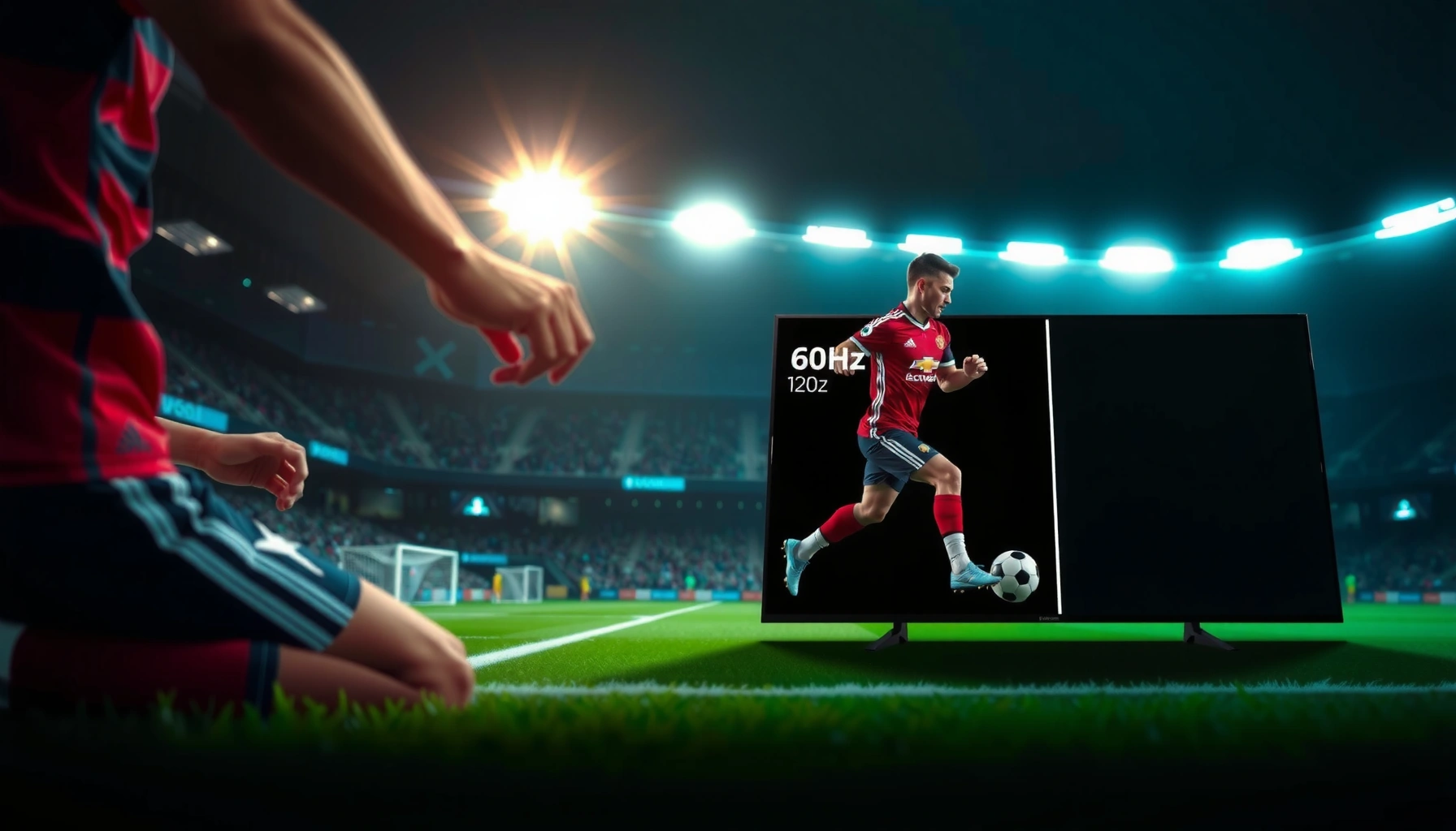 Comparison of 60Hz and 120Hz refresh rates for watching sports, highlighting performance differences.