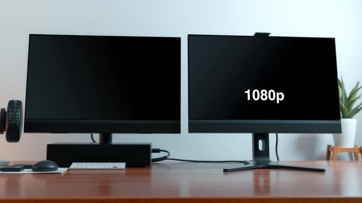 Comparison of 720p and 1080p monitors highlighting differences in resolution and clarity.