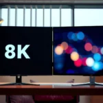 Comparison of an 8K TV and an 8K monitor highlighting key features and differences.