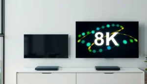 Comparison of 8K and 4K Smart TVs highlighting differences in resolution and quality.