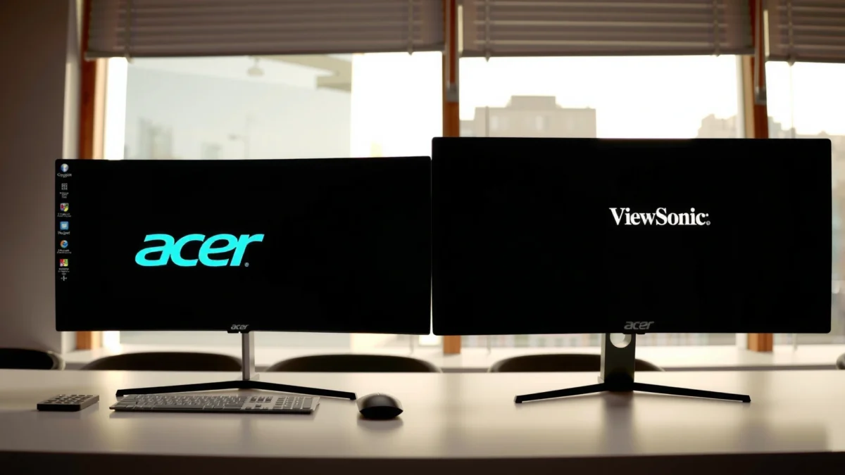 Comparison of Acer and ViewSonic monitors for choosing the best display option.