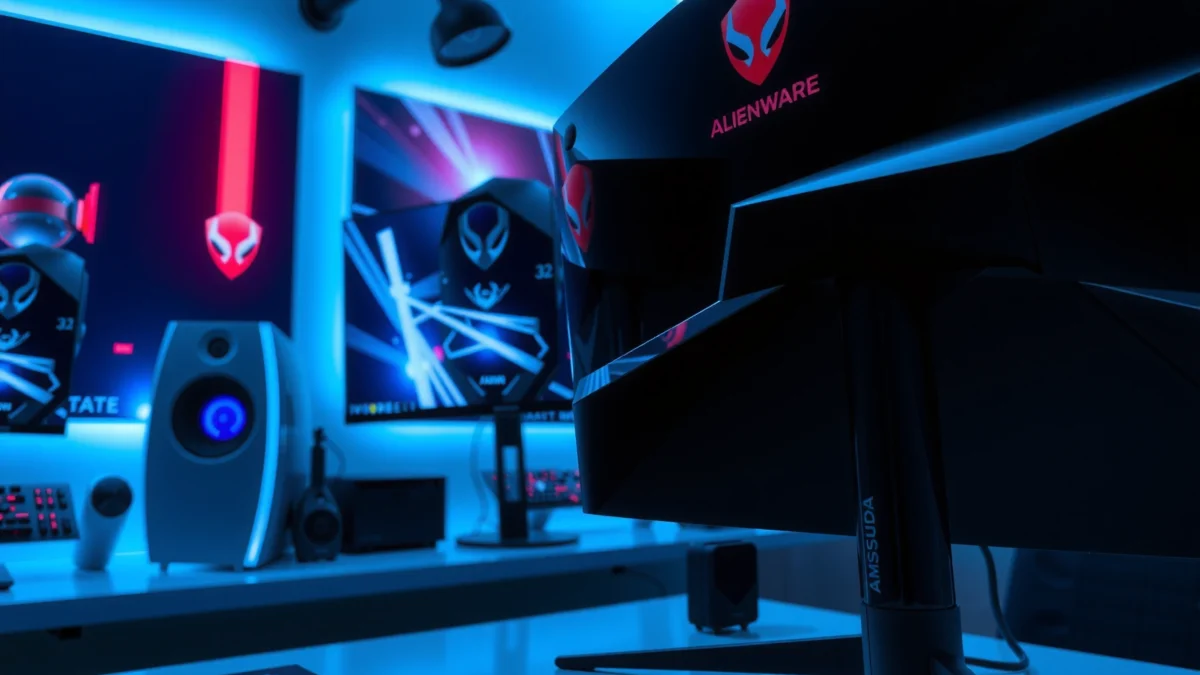 Comparison of Alienware AW3225QF and Samsung Odyssey OLED G8 gaming monitors.