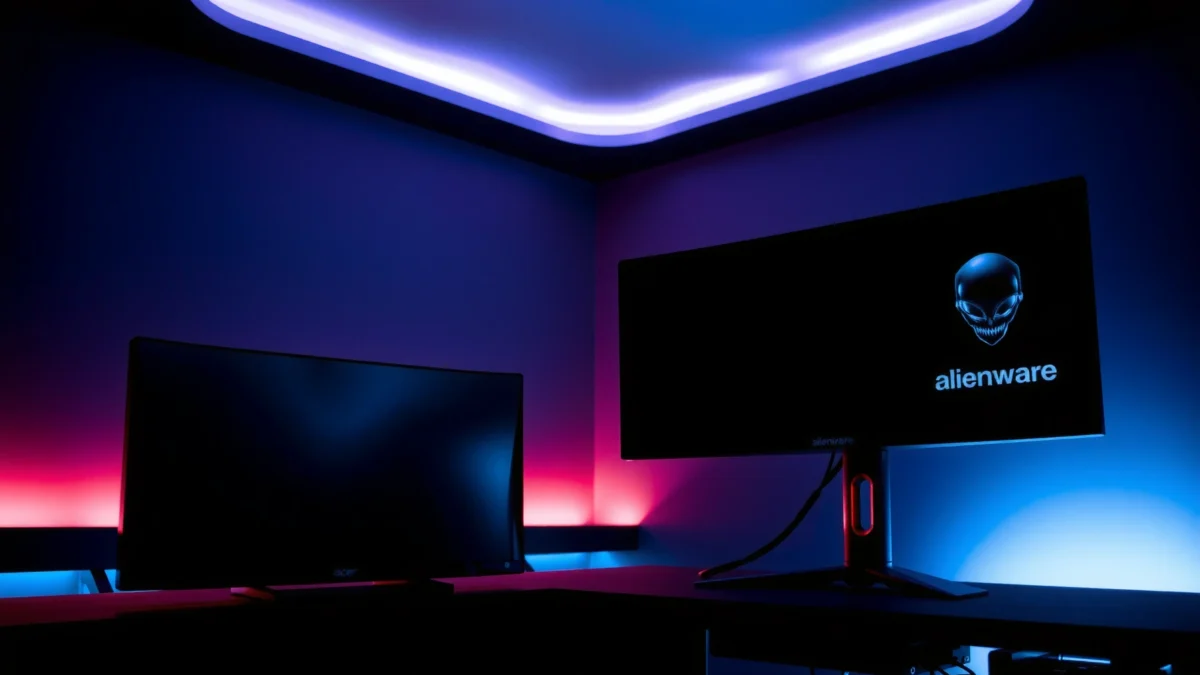 Comparison of Alienware and Acer monitors for gaming and productivity.