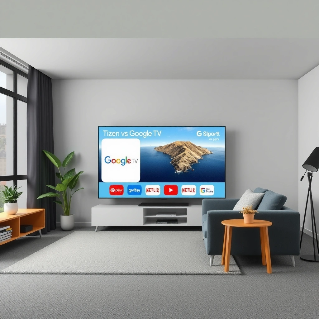 Comparison of app availability and store coverage for Tizen and Google TV platforms.