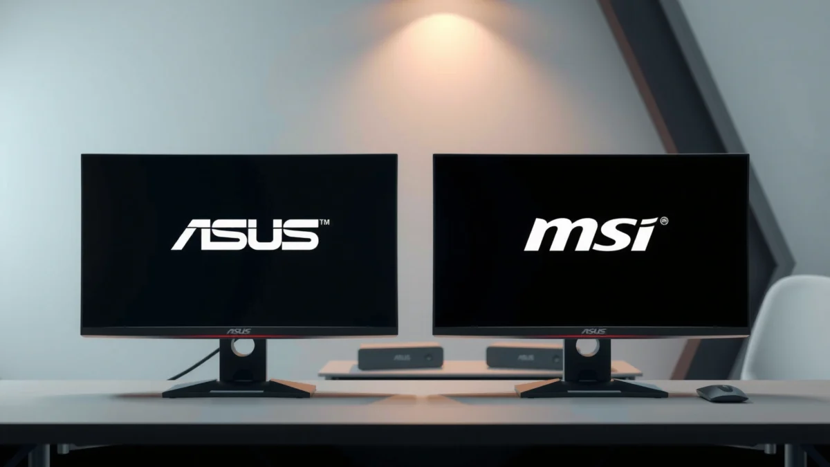 Comparison of ASUS and MSI monitors for gaming and productivity choices.