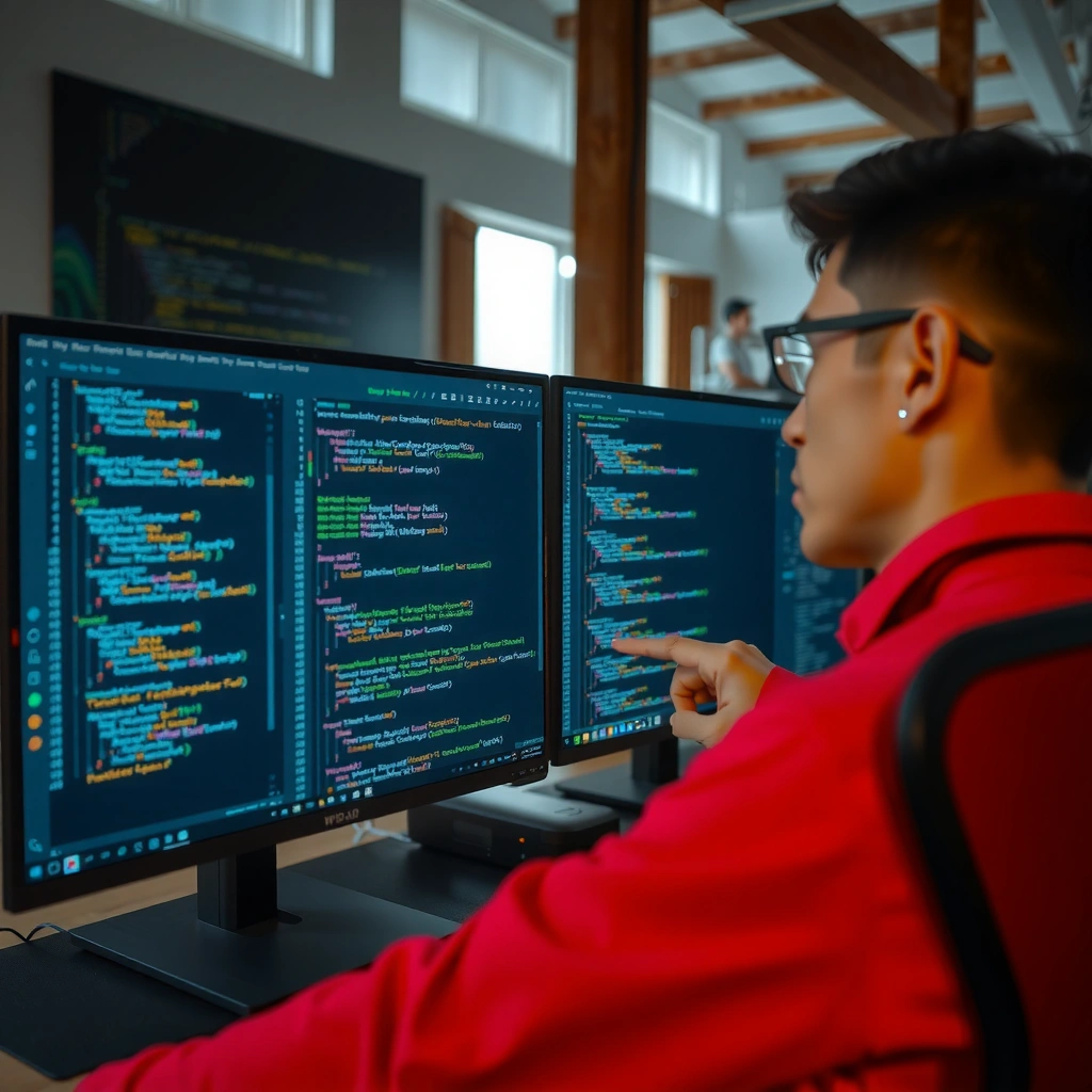 An OLED display showcasing vibrant colors, ideal for coding and development tasks.