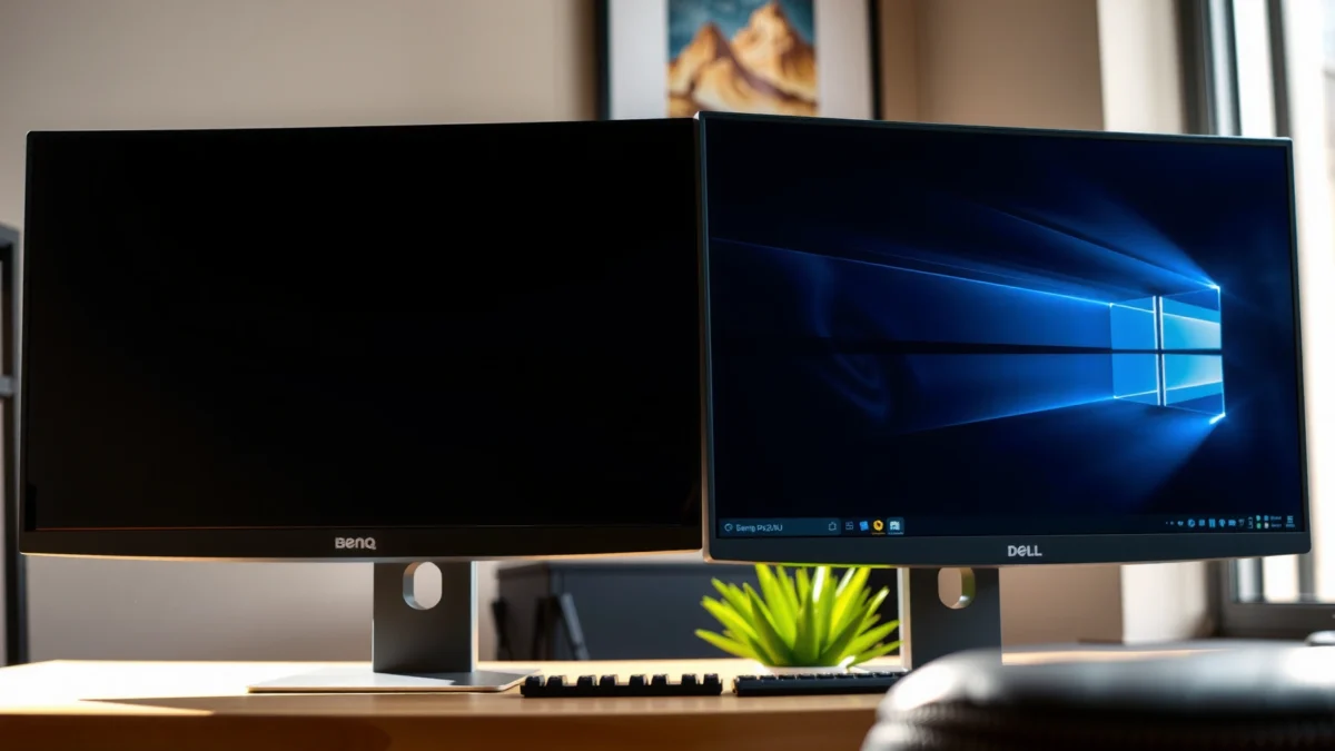 Comparison of BenQ PD3205U and Dell U3223QE 4K Pro Monitors for professionals