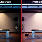 Visual comparison of cheap HDR and premium HDR displays highlighting differences in quality and performance