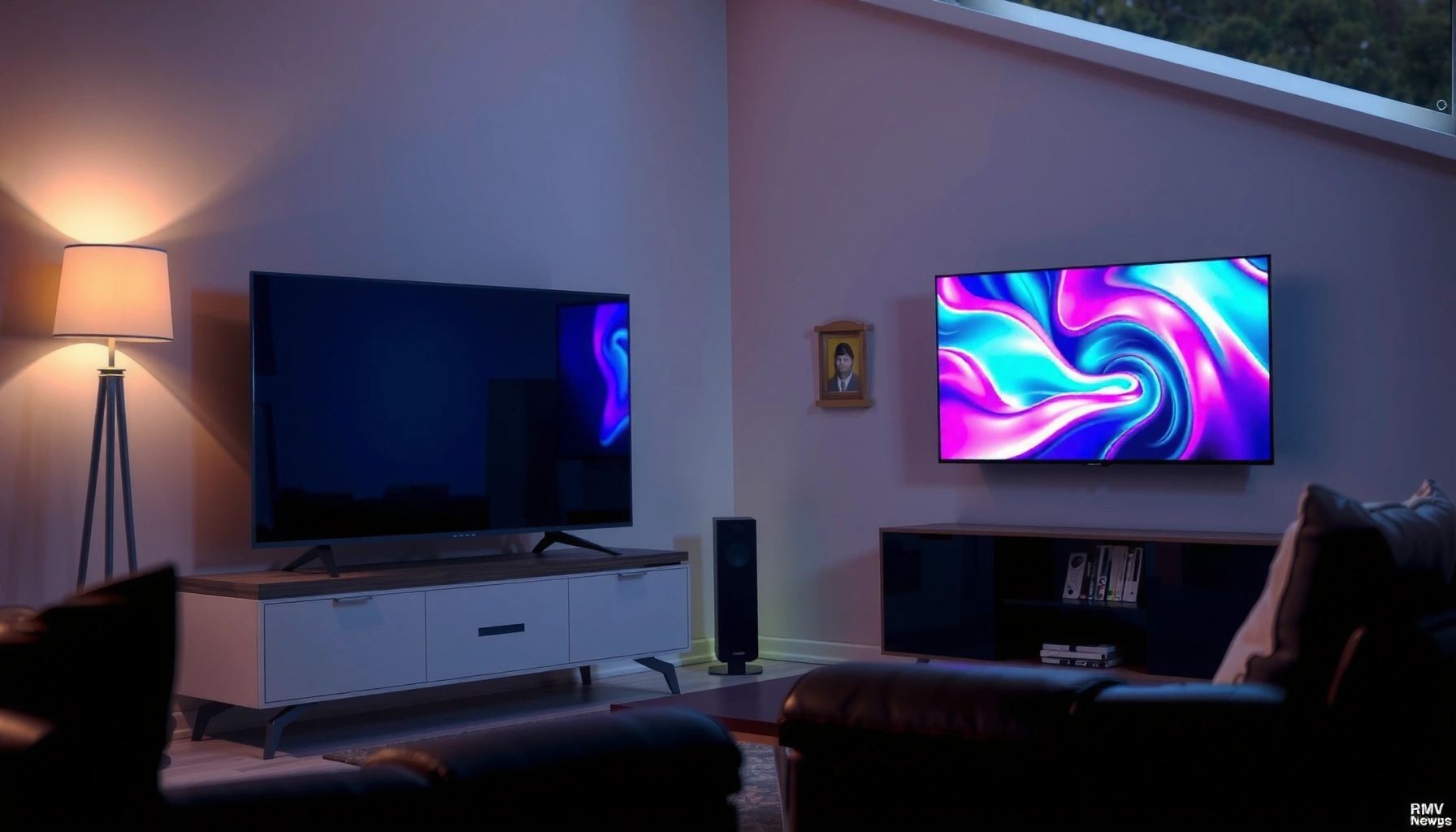 Comparison of a cheap large TV and a smaller premium TV for home entertainment.