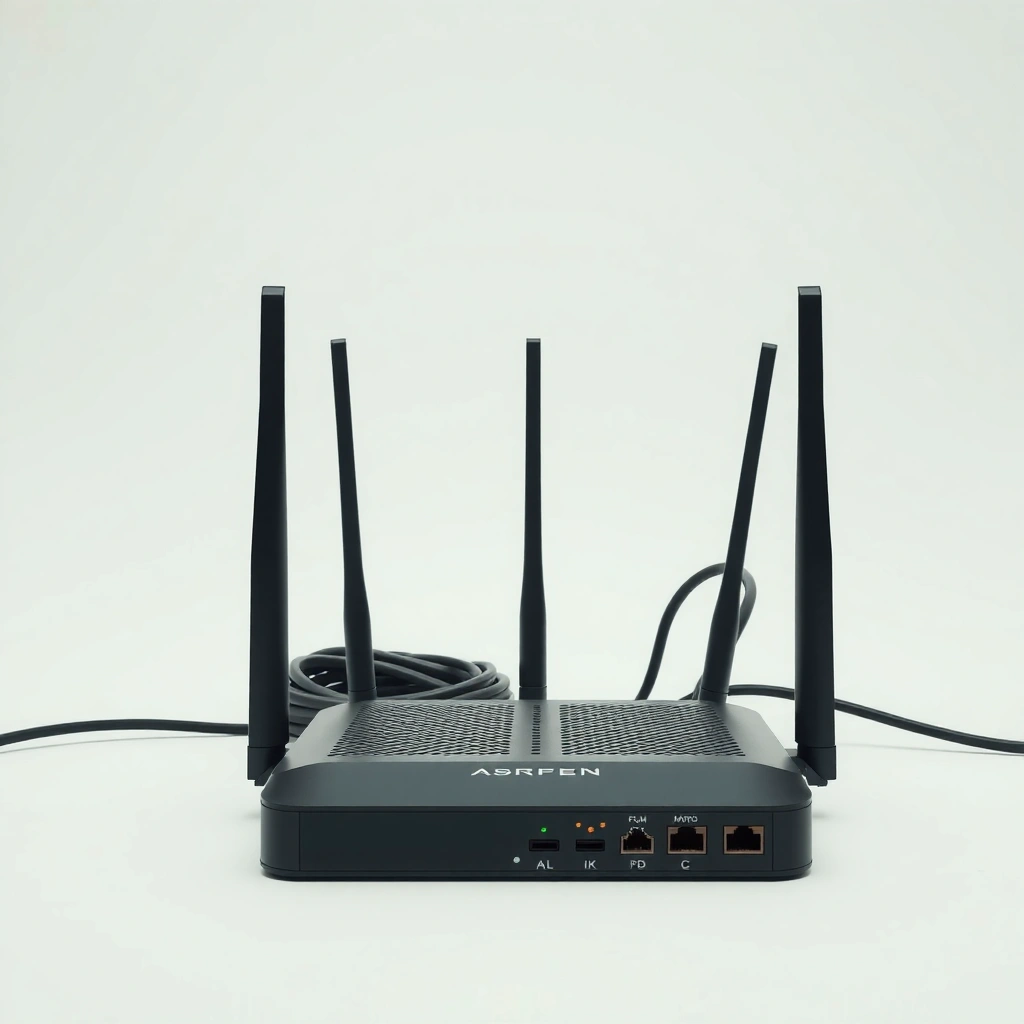 Image showing various cables and connections needed to connect a modem to the internet.