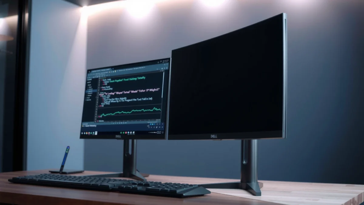 Comparison of Dell U2723QE and BenQ PD2725U 27-inch 4K Pro monitors side by side