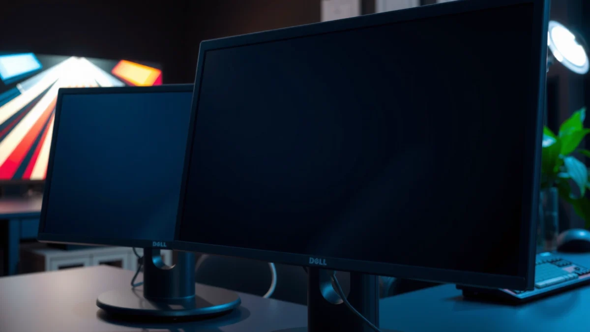 Comparison of Dell U2724D and LG 27GP850 27-inch monitors side by side.