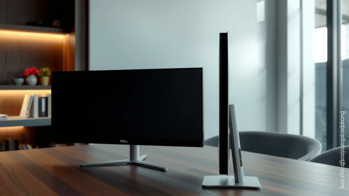 Comparison of Dell U4025QW and LG 40WP95C 5K2K 39.7-inch monitors side by side