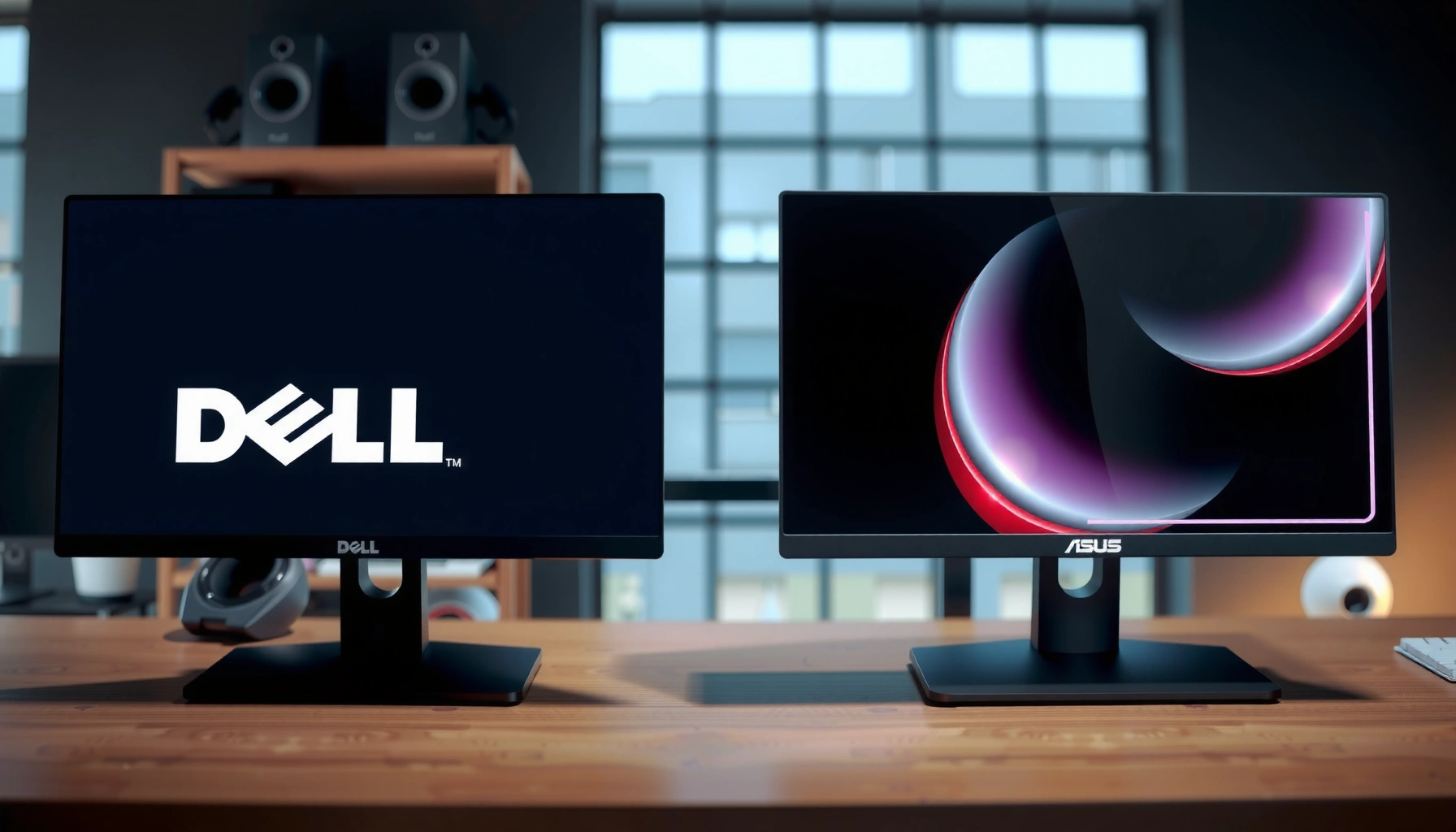 Comparison of Dell and ASUS monitors for buyers deciding between brands.