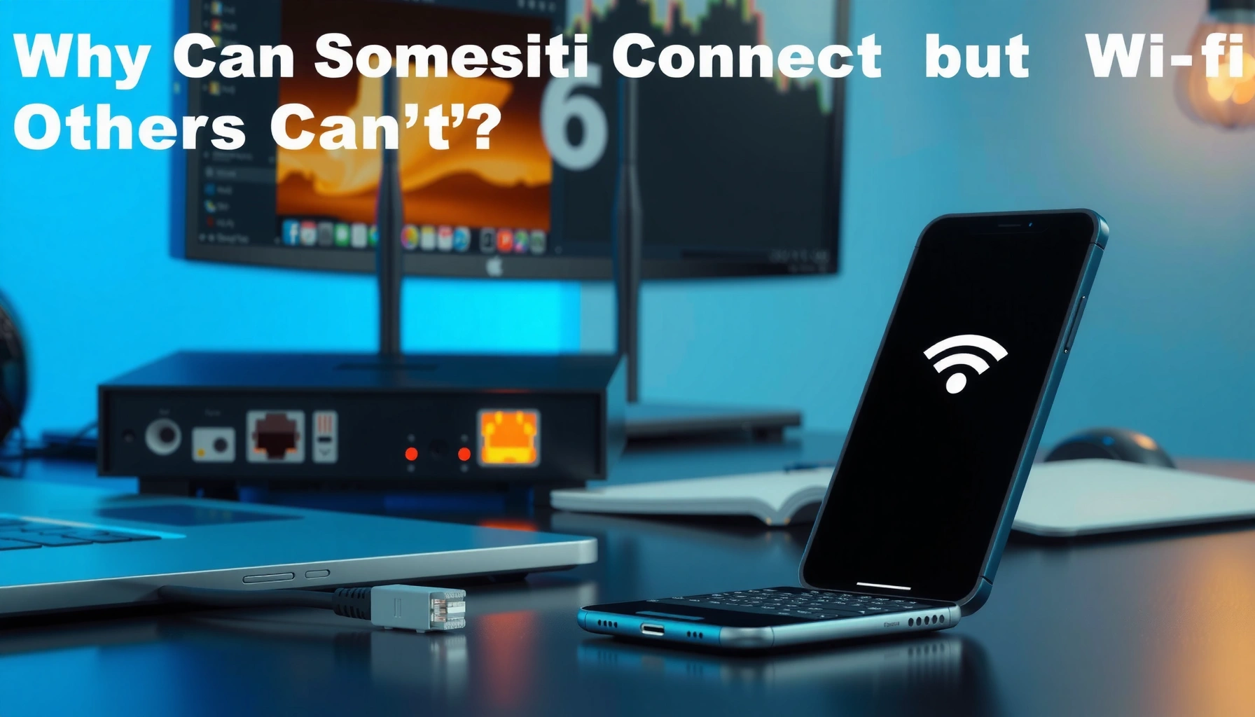 Illustration showing devices connecting and failing to connect, highlighting connectivity issues.