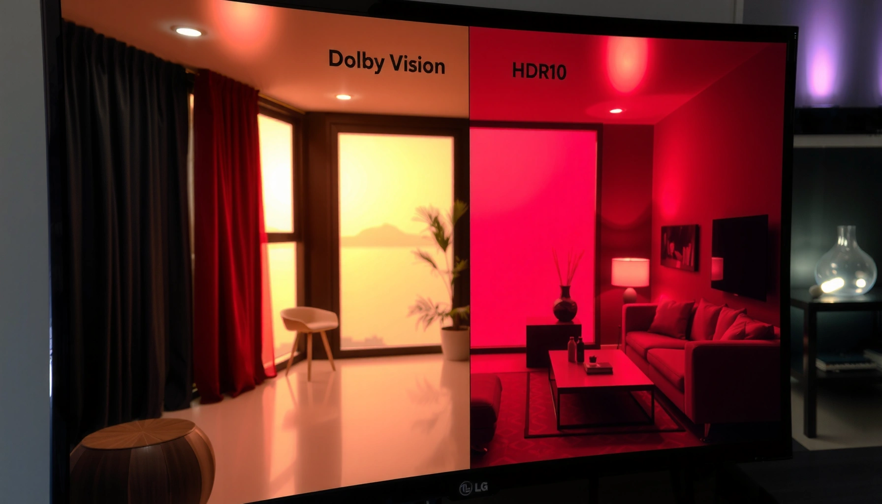 Comparison of Dolby Vision and HDR10 formats for LG TVs, highlighting key differences.