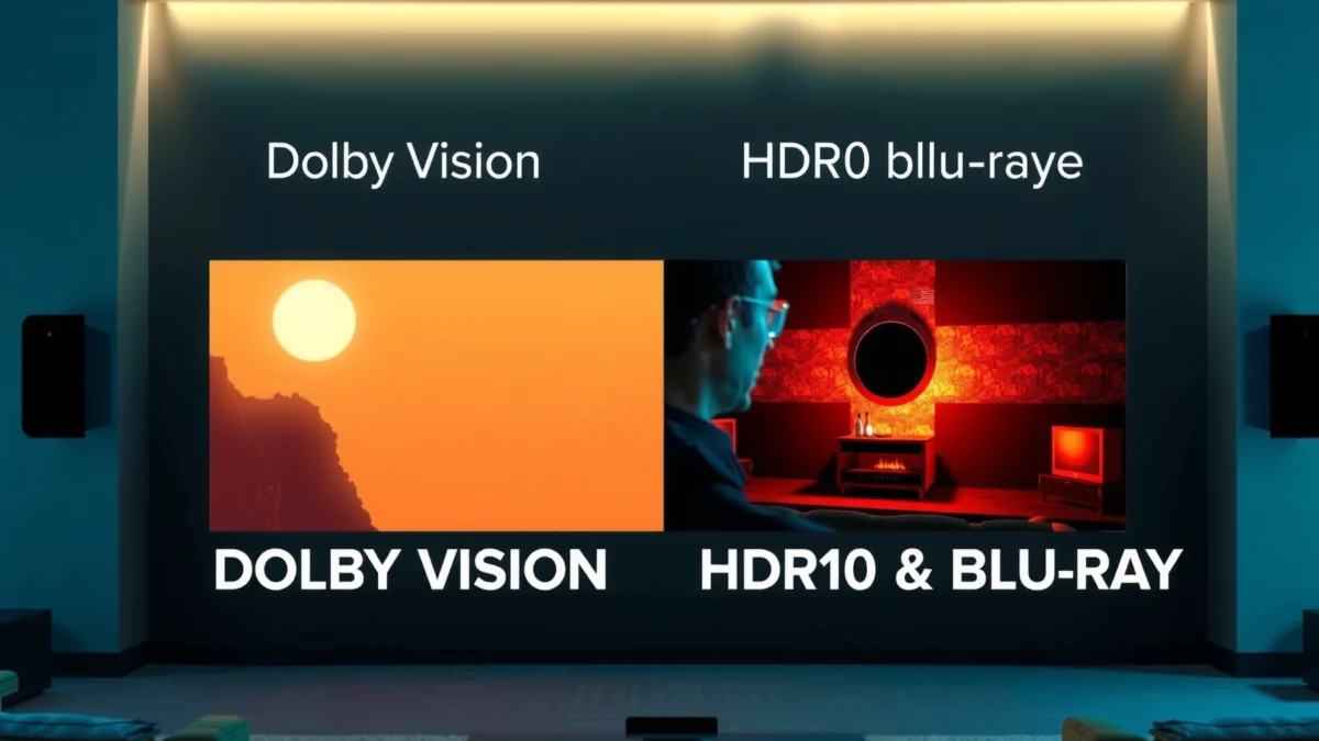 Comparison of Dolby Vision and HDR10 Blu-ray technologies for better picture quality.