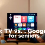 Comparison of Fire TV and Google TV interfaces for seniors looking for easy streaming options.