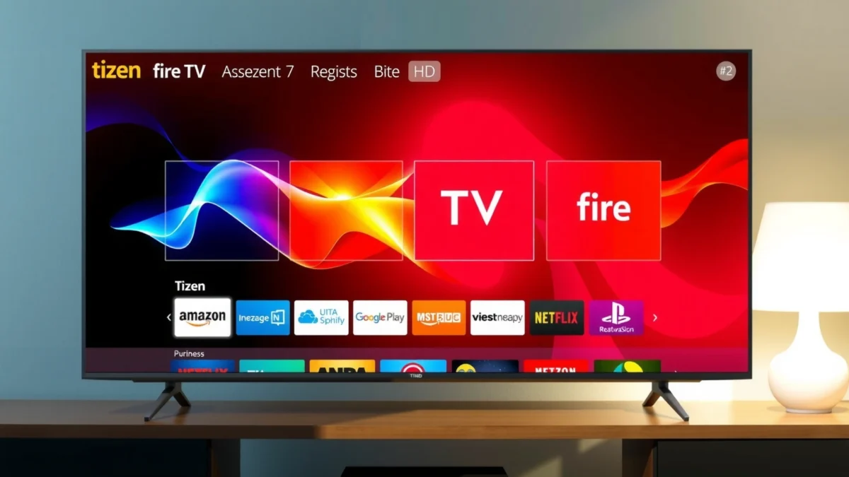 Comparison of Fire TV and Tizen smart TV platforms, showcasing features and performance.