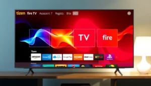 Comparison of Fire TV and Tizen smart TV platforms, showcasing features and performance.