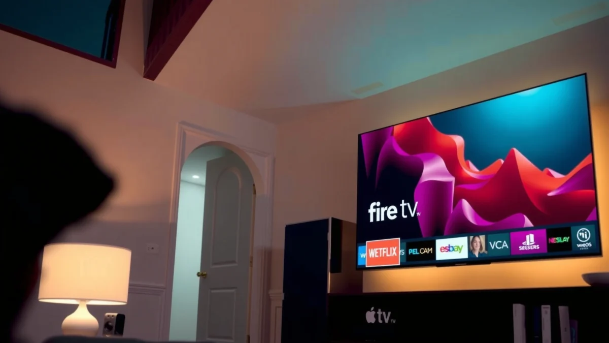 Comparison image of Fire TV and webOS streaming platforms for better viewing experience.