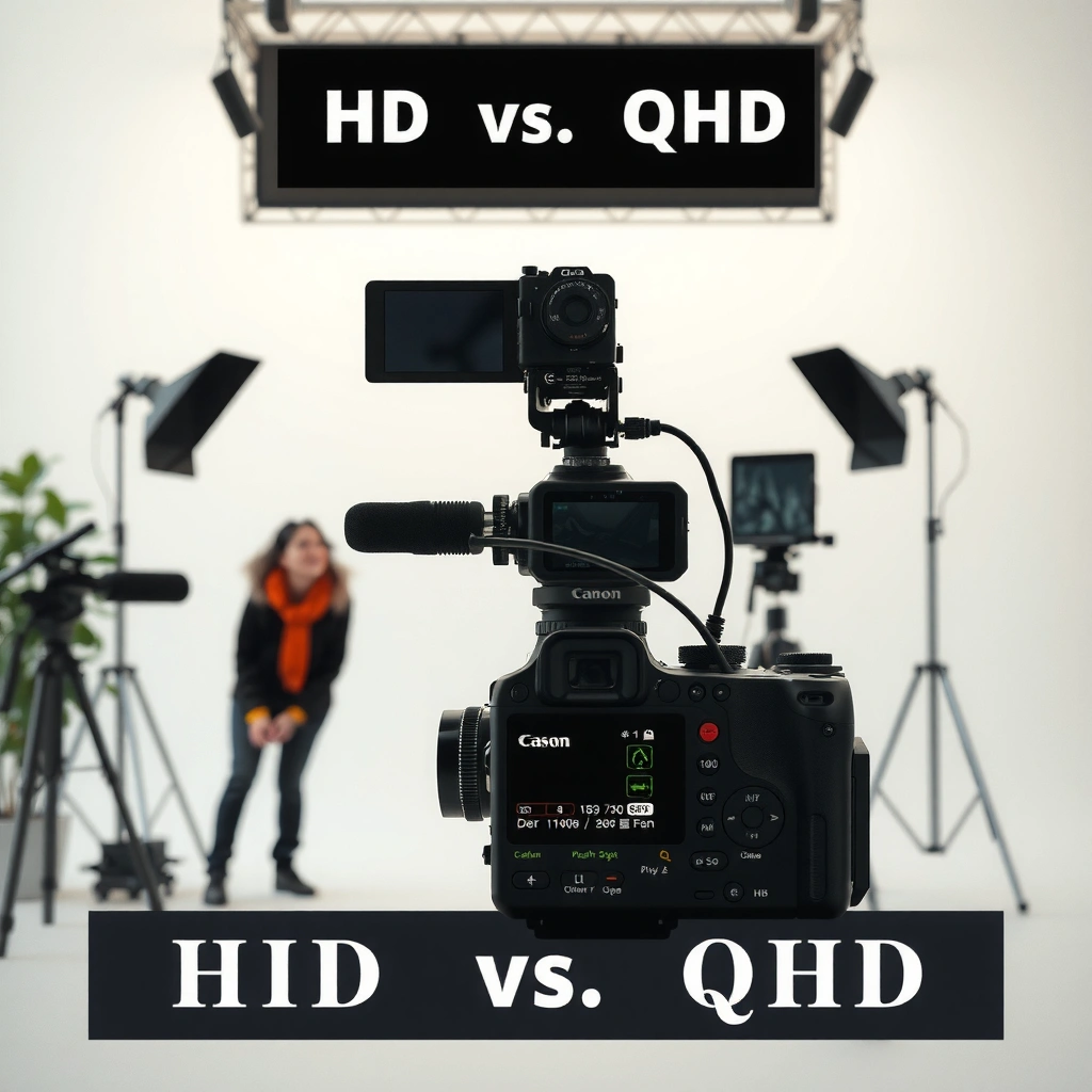 Comparison of Full HD (1080p) and QHD (1440p) resolutions highlighting their key differences.