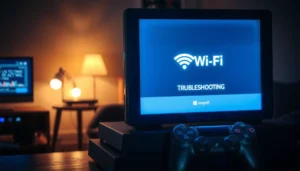 A game console displaying a Wi-Fi connection error message, highlighting troubleshooting fixes.