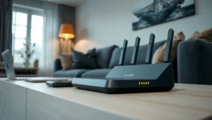 An infographic highlighting key features of a good home router for better connectivity and performance.