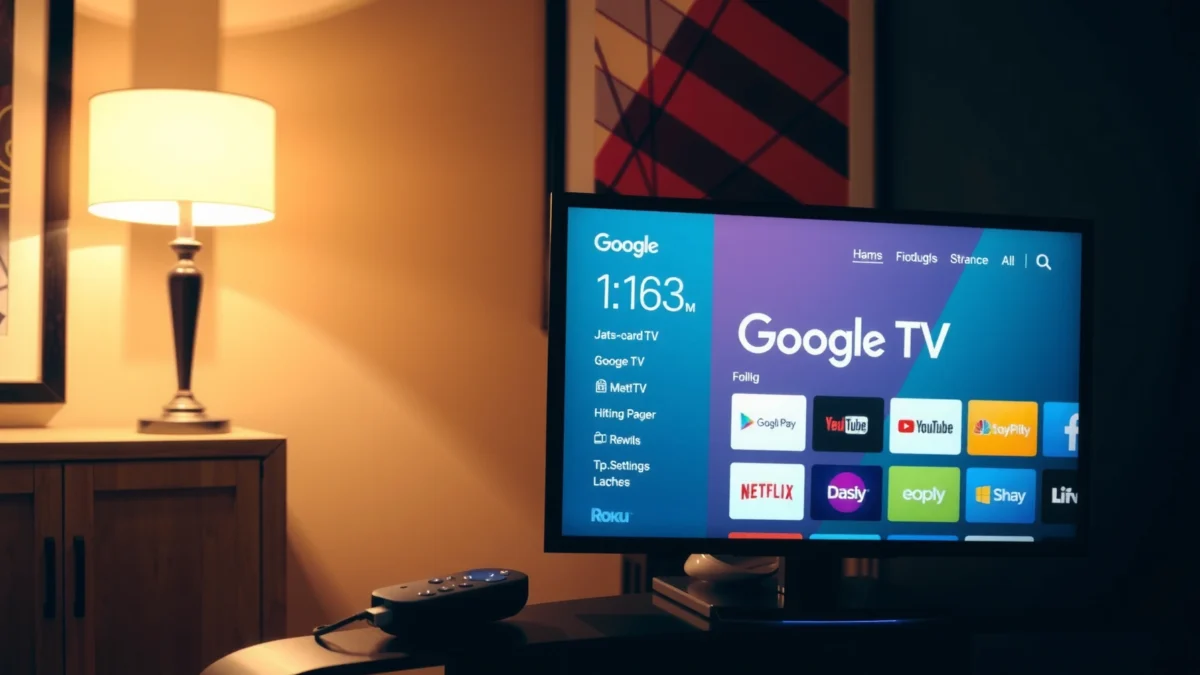Comparison of Google TV and Roku interfaces highlighting key differences and features.