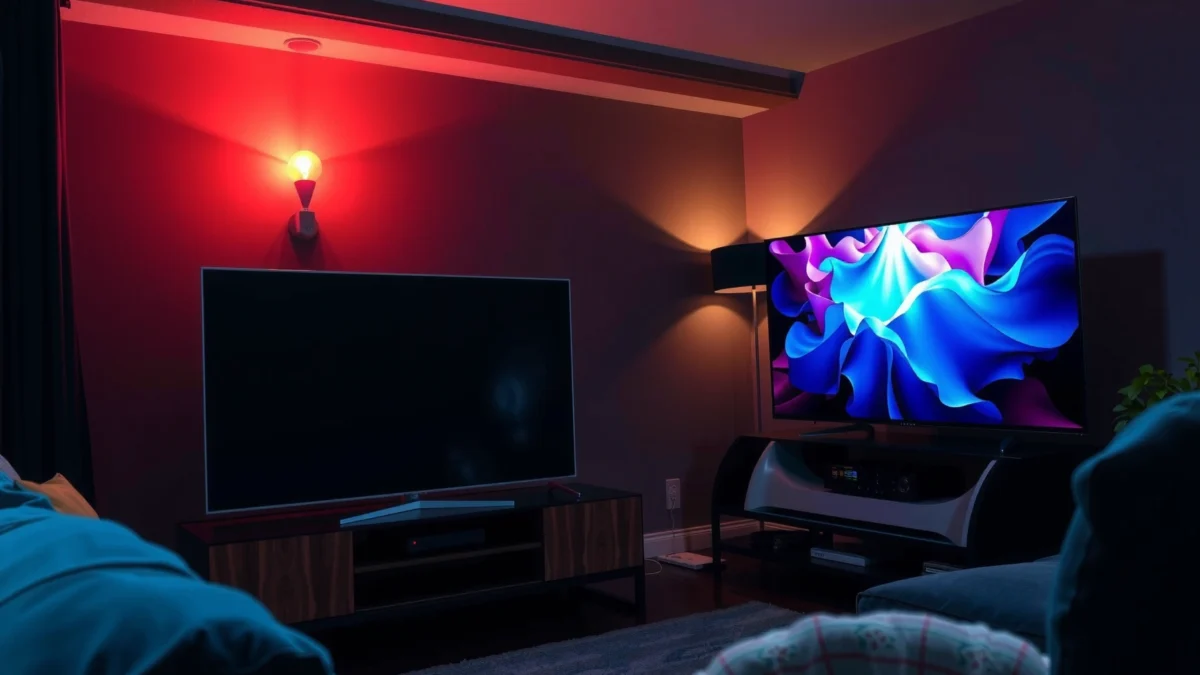 A visual comparison of HDR and Mini-LED technology for TV picture quality enhancement.
