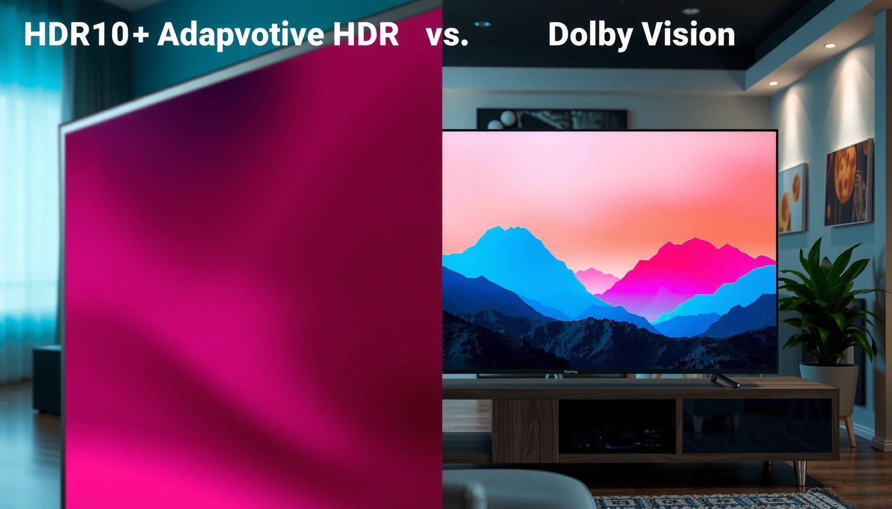 Comparison of HDR10+ Adaptive and Dolby Vision showcasing key differences in HDR technology.