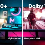 Comparison of HDR10+ Gaming and Dolby Vision Gaming showcasing HDR performance.