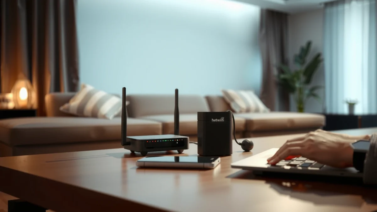 Illustration explaining what a home network is and how to set it up for beginners.