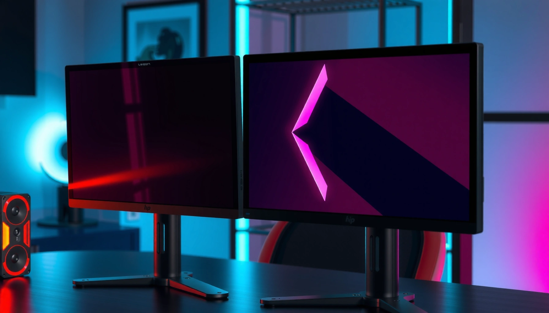 Comparison of HP Omen 27q and Lenovo Legion R27q gaming monitors at 1440p 165Hz.